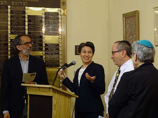 Rabbi Maderer speaking at Beth Ahavah space dedication