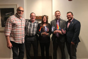 PA House of Representatives members Brian Sims and Malcolm Kenyatta with congregants